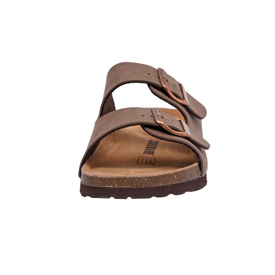 CUSHIONAIRE Women's Lane Cork Footbed Sandal With +Comfort, Brown 8 - Law of Apparel