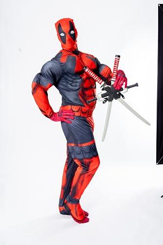 Rubie's unisex adult Rubie's Men's Marvel Universe Classic Muscle Chest Deadpool sized costumes, Red, Standard US - Law of Apparel