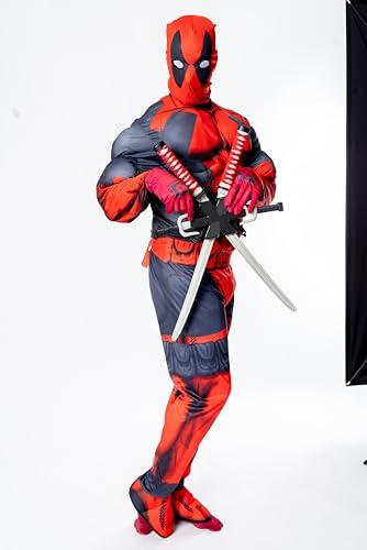 Rubie's unisex adult Rubie's Men's Marvel Universe Classic Muscle Chest Deadpool sized costumes, Red, Standard US - Law of Apparel