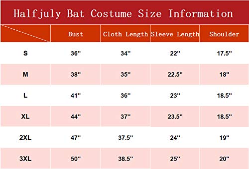 Halfjuly Halloween Costume For Women Bat Cozy Black Animal Adult Cosplay Vampire Zipper Dress M