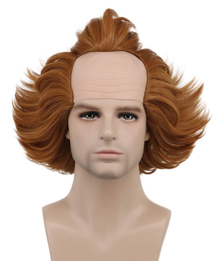 karlery Short Fluffy Brown Curly Horror Pennywise Wig Halloween Cosplay Wig Costume Anime Wig