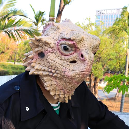 MOKRY PARTY Desert Spiny Lizard Mask Animal Head Mask Halloween Costume Pretend for Adults - Law of Apparel