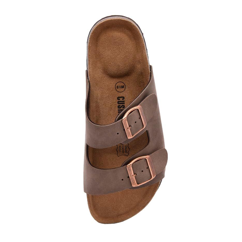 CUSHIONAIRE Women's Lane Cork Footbed Sandal With +Comfort, Brown 8 - Law of Apparel
