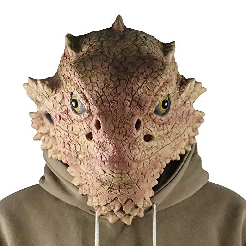 MOKRY PARTY Desert Spiny Lizard Mask Animal Head Mask Halloween Costume Pretend for Adults - Law of Apparel