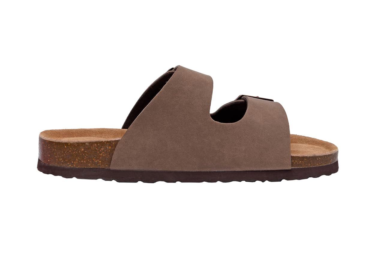 CUSHIONAIRE Women's Lane Cork Footbed Sandal With +Comfort, Brown 8 - Law of Apparel