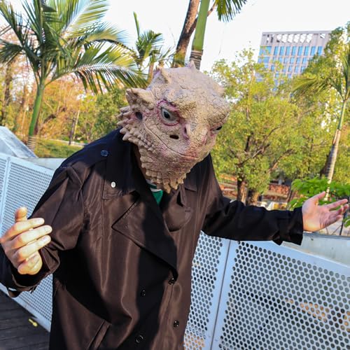 MOKRY PARTY Desert Spiny Lizard Mask Animal Head Mask Halloween Costume Pretend for Adults - Law of Apparel