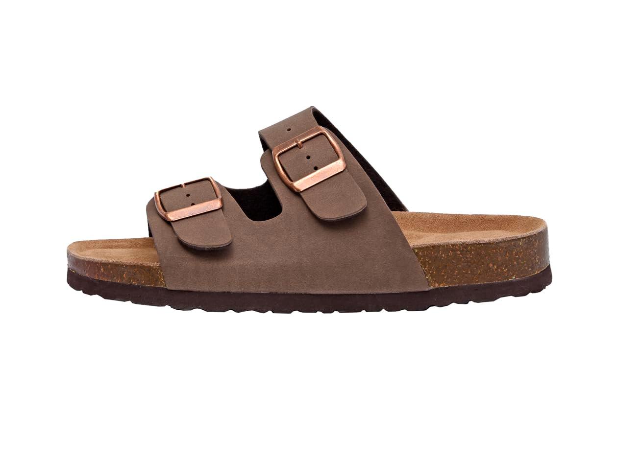 CUSHIONAIRE Women's Lane Cork Footbed Sandal With +Comfort, Brown 8 - Law of Apparel