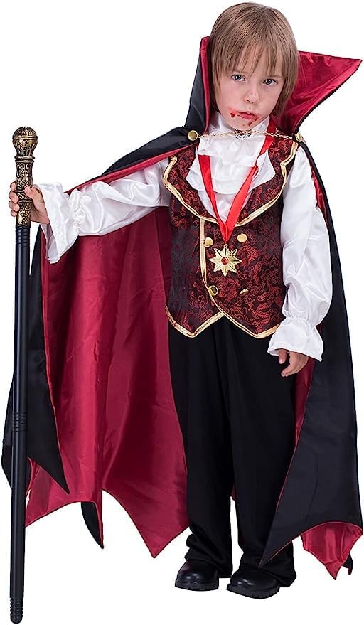 Spooktacular Creations Halloween Gothic Vampire Costume Deluxe Set for Boys, Kids Halloween Party Favors, Dress Up,Role Play and Cosplay-L(10-12yr)
