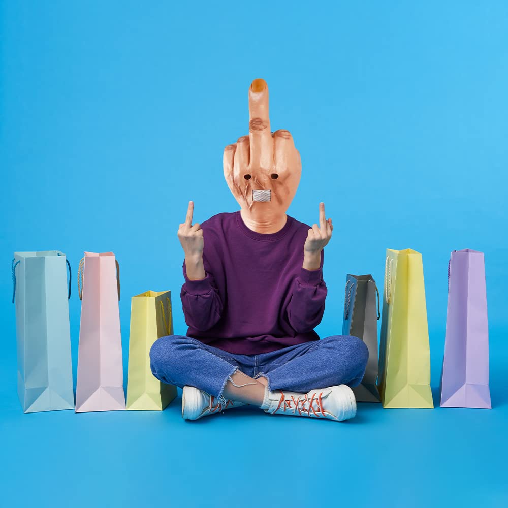 MOKRY PARTY Middle Finger Funny Head Mask Costume Party Prop Adult Latex Middle Finger Mask - Law of Apparel
