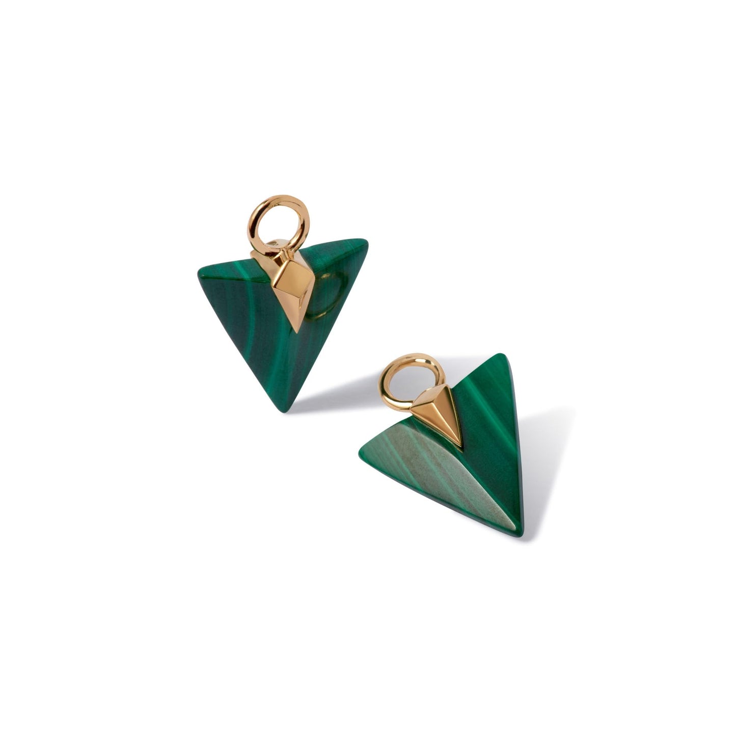 Flight 18ct Yellow Gold Malachite & Diamond Arrow Earrings, OS, Green