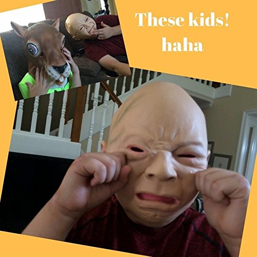LarpGears Halloween Costume Party Baby Mask Full Head for Adults Latex Cry Baby Mask - Law of Apparel