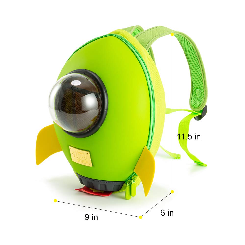 KIDDIETOTES Rocket Backpack for Toddlers, and Children - Perfect for Daycare, Preschool, Kindergarten, and Elementary School