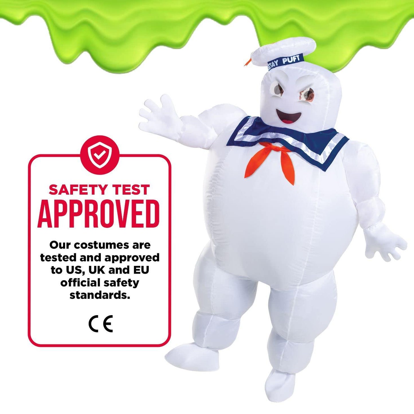 Disguise Inflatable Stay Puft Marshmallow Man Costume, Official Ghostbusters Afterlife Movie Fan Operated Blow Up Suit, Multicolored, One Size (up to 42-46) - Law of Apparel