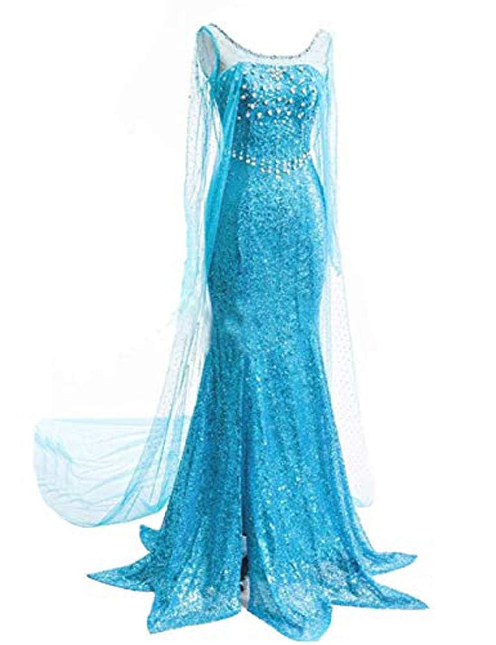 Ainiel Women Princess Dress Costume Adult Fancy Party Role Play Outfits Halloween Cosplay(Blue, Medium)