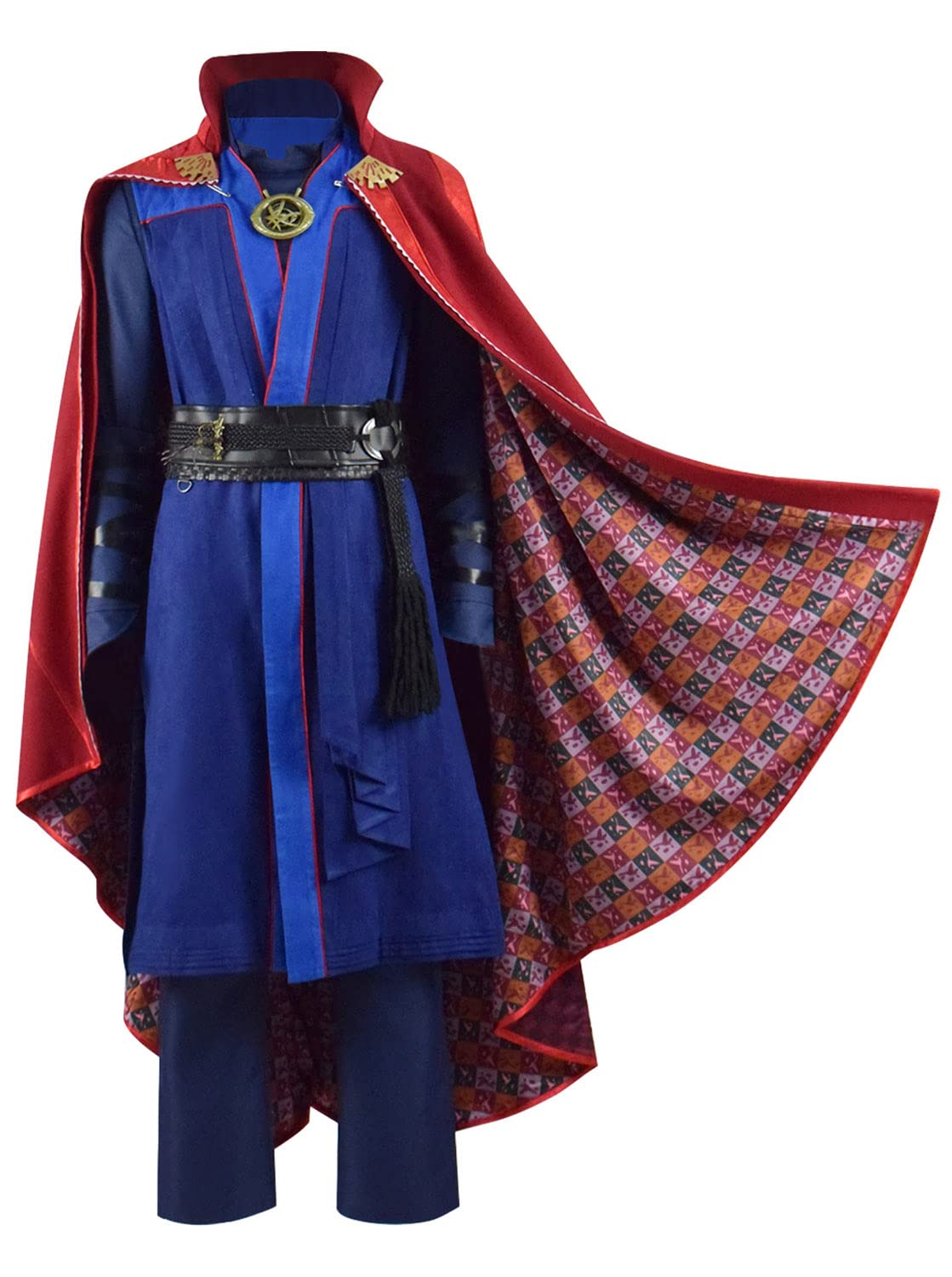 Multiverse of Madness Halloween Carnival Suit Cumberbatch Stephen Odd Cosplay Costume With Necklace (Large, Stephen Men Size)