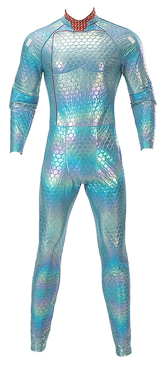 Makiwcu Ice Cosplay Jumpsuit with Cape Men Homelander Costume Bodysuit Cloak Ice Outfit for Halloween Carnival (Blue, X-Large)