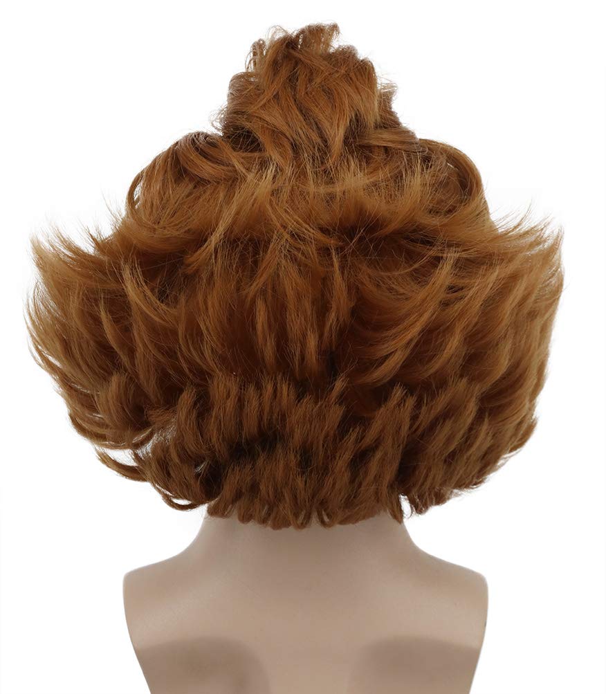 karlery Short Fluffy Brown Curly Horror Pennywise Wig Halloween Cosplay Wig Costume Anime Wig