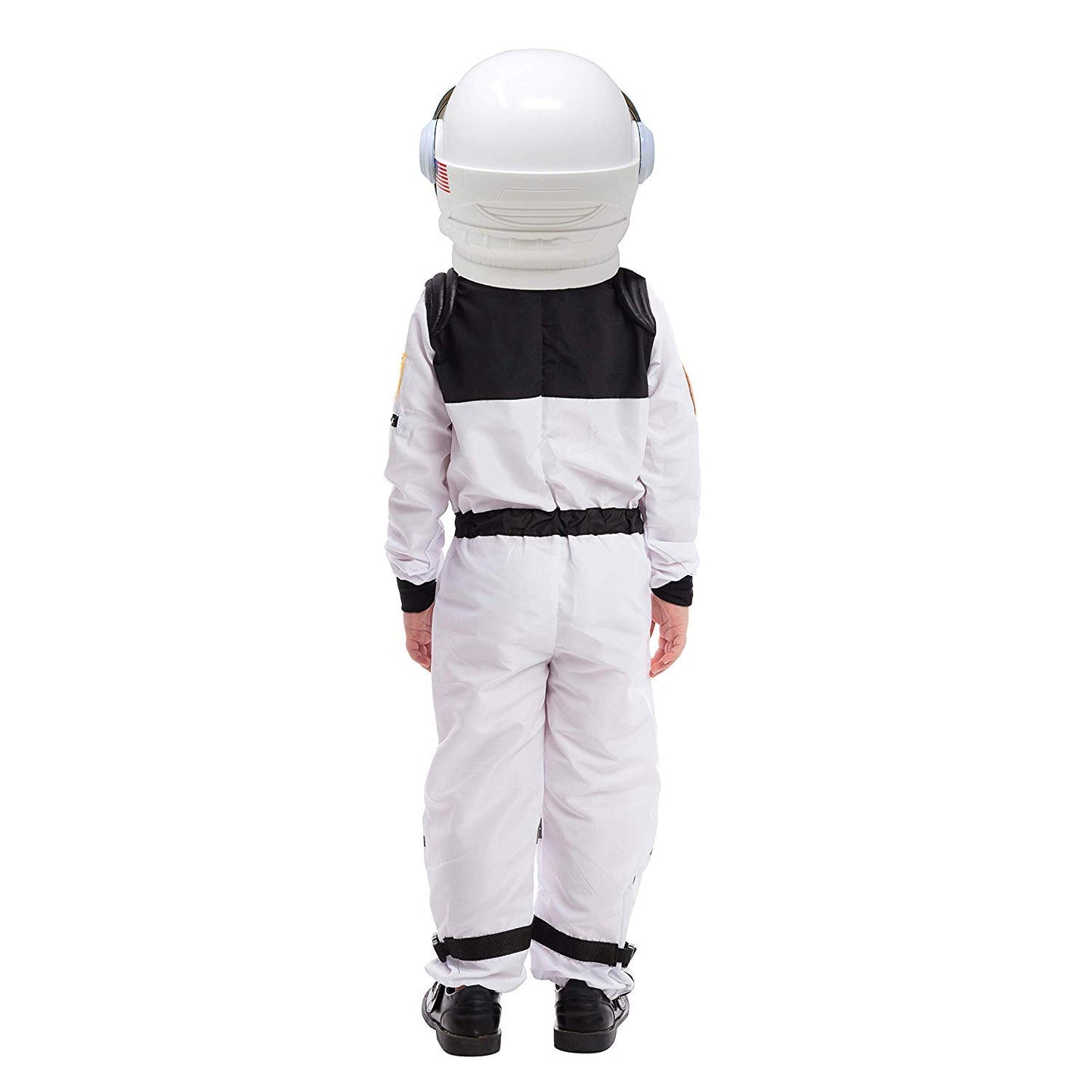Spooktacular Creations Astronaut Costume with Helmet, Space Suit for Kids and Toddler with Movable Visor Helmet, Kids Astronaut Costume for Halloween Costumes Party Favor Supplies White L