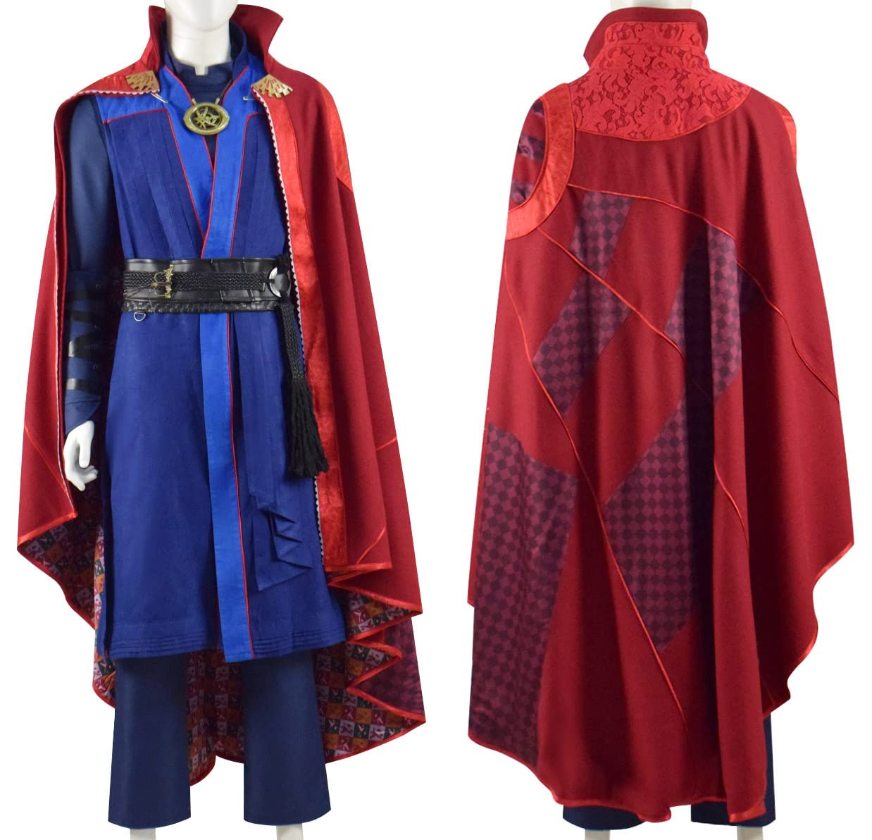 Multiverse of Madness Halloween Carnival Suit Cumberbatch Stephen Odd Cosplay Costume With Necklace (Large, Stephen Men Size)