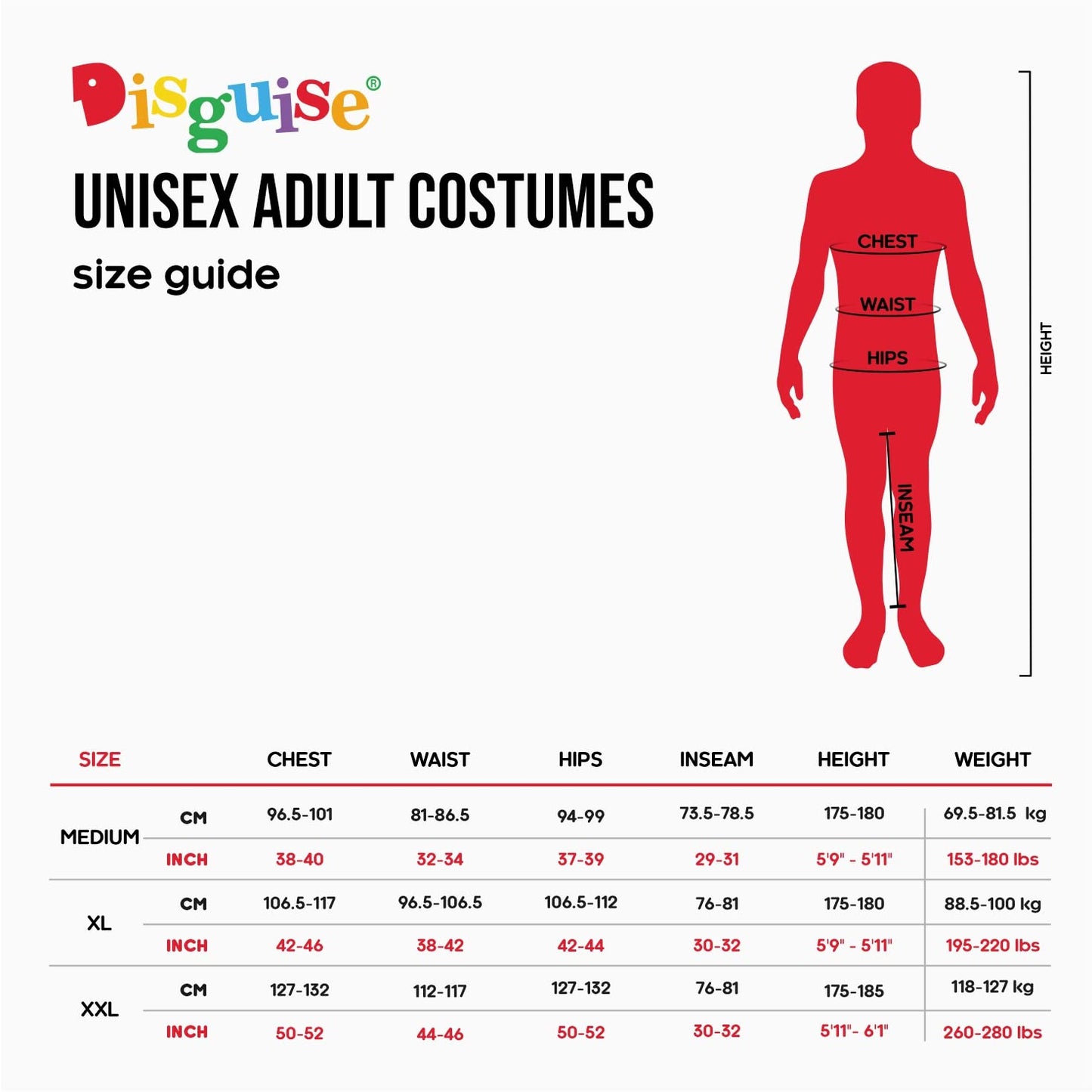 Disguise Men's Red Ranger Classic Muscle Adult Costume, L/XL (42-46)