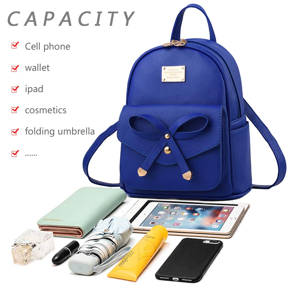 I IHAYNER Girls Bowknot Cute Leather Backpack Mini Backpack Purse for Women