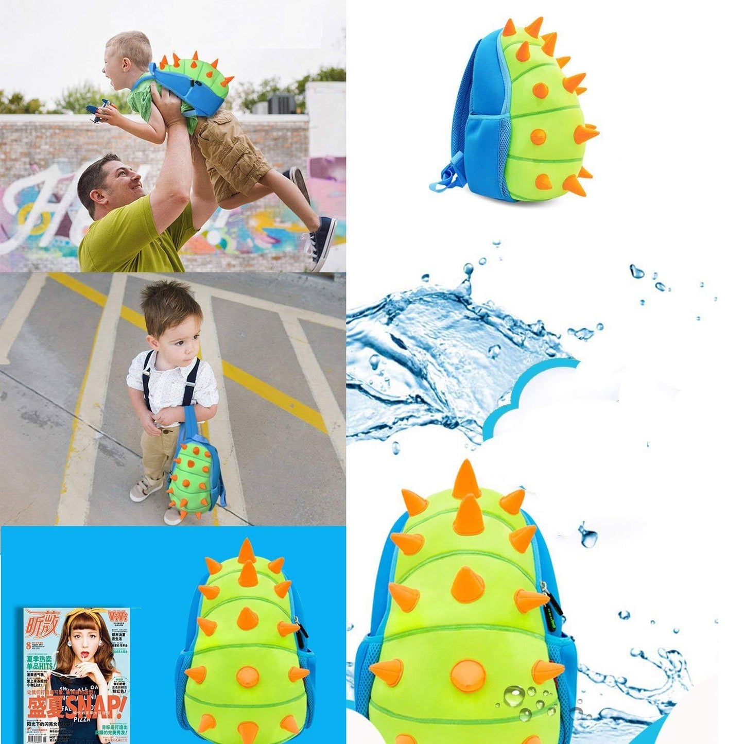 yisibo Kids Dinosaur Backpack Toddler Backpack Waterproof Preschool Travel Schoolbag Backpack for Kindergarten Bookbags Boys Girls 2-7 Years