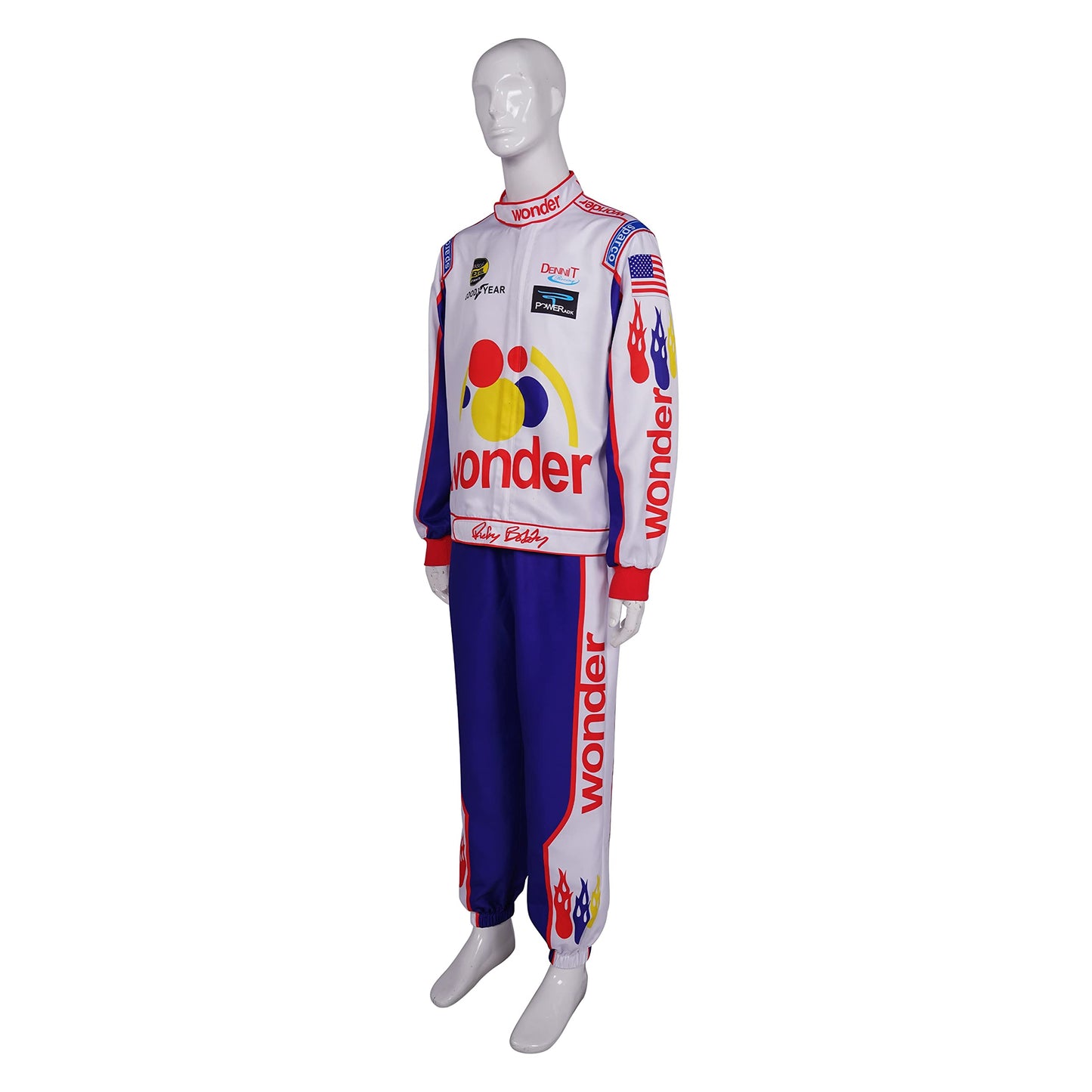XIOLKI Ricky Bobby Jumpsuit Set Talladega Nights Clothing Suitable for Adults and Children (Aldult-L, White) …