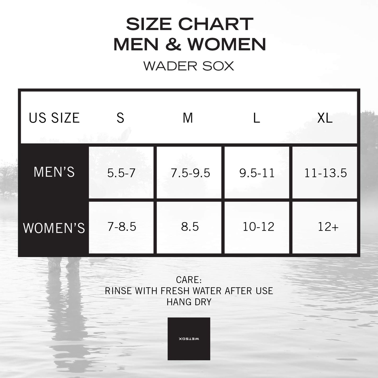 Wetsox Frictionless Wader Socks/Slip easily in & out of any boots or waders (Camo, Small)