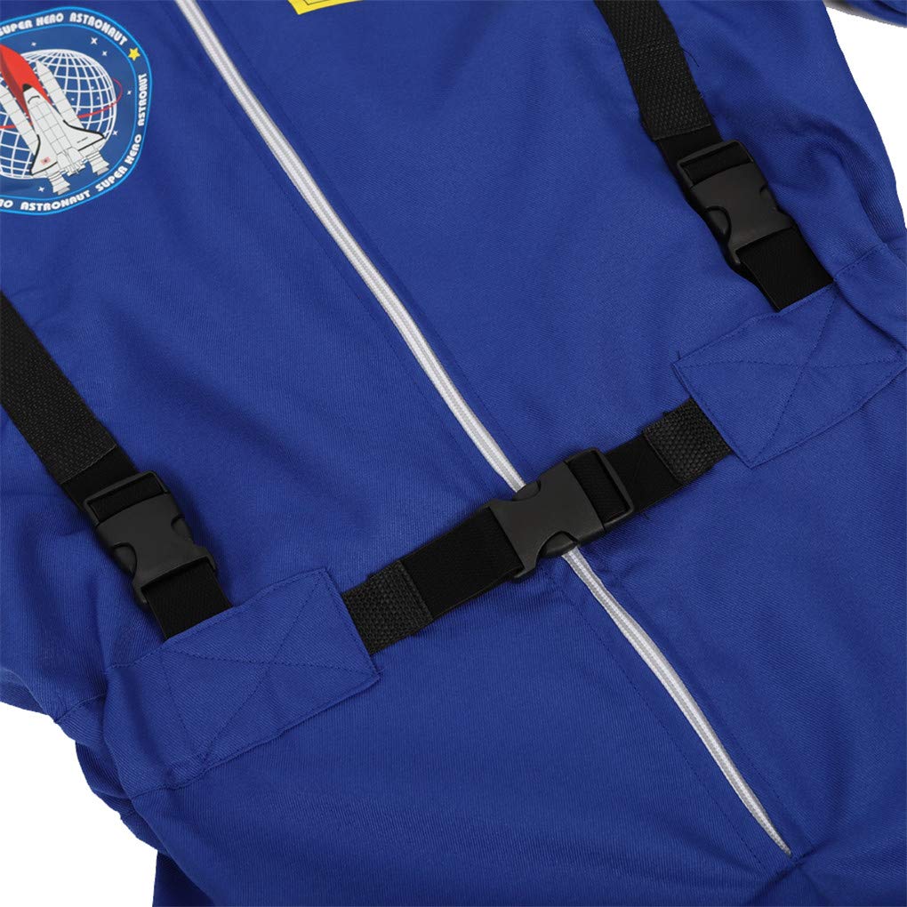 frawirshau Women Astronaut Costume Adult Hallloween Cosplay Costumes Flight Jumpsuit Space Suit for Women Blue XS