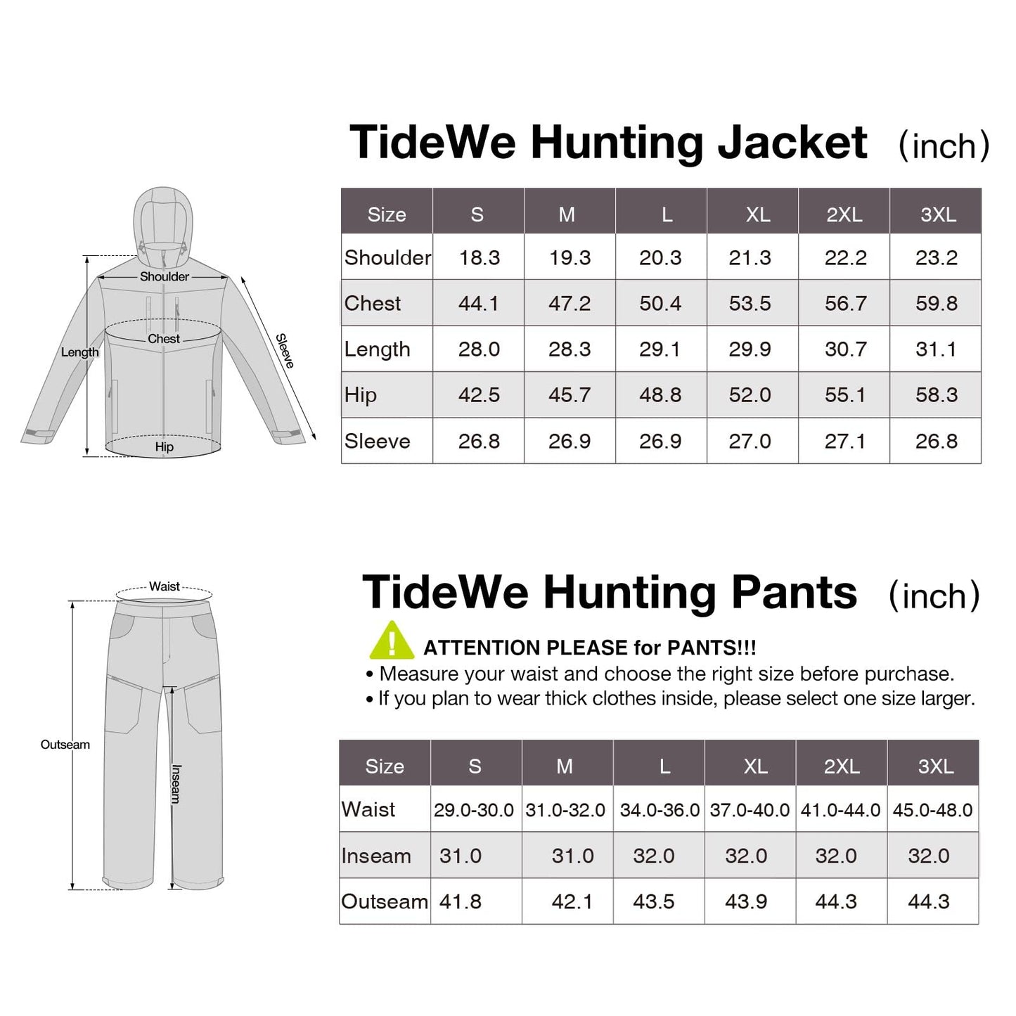 TIDEWE Hunting Clothes for Men with Fleece Lining, Safety Strap Compatible Water Resistant Silent Jacket and Pants, Hunting Suit for Climbing Hiking Trekking Camping (Next Camo G2 Size XL)