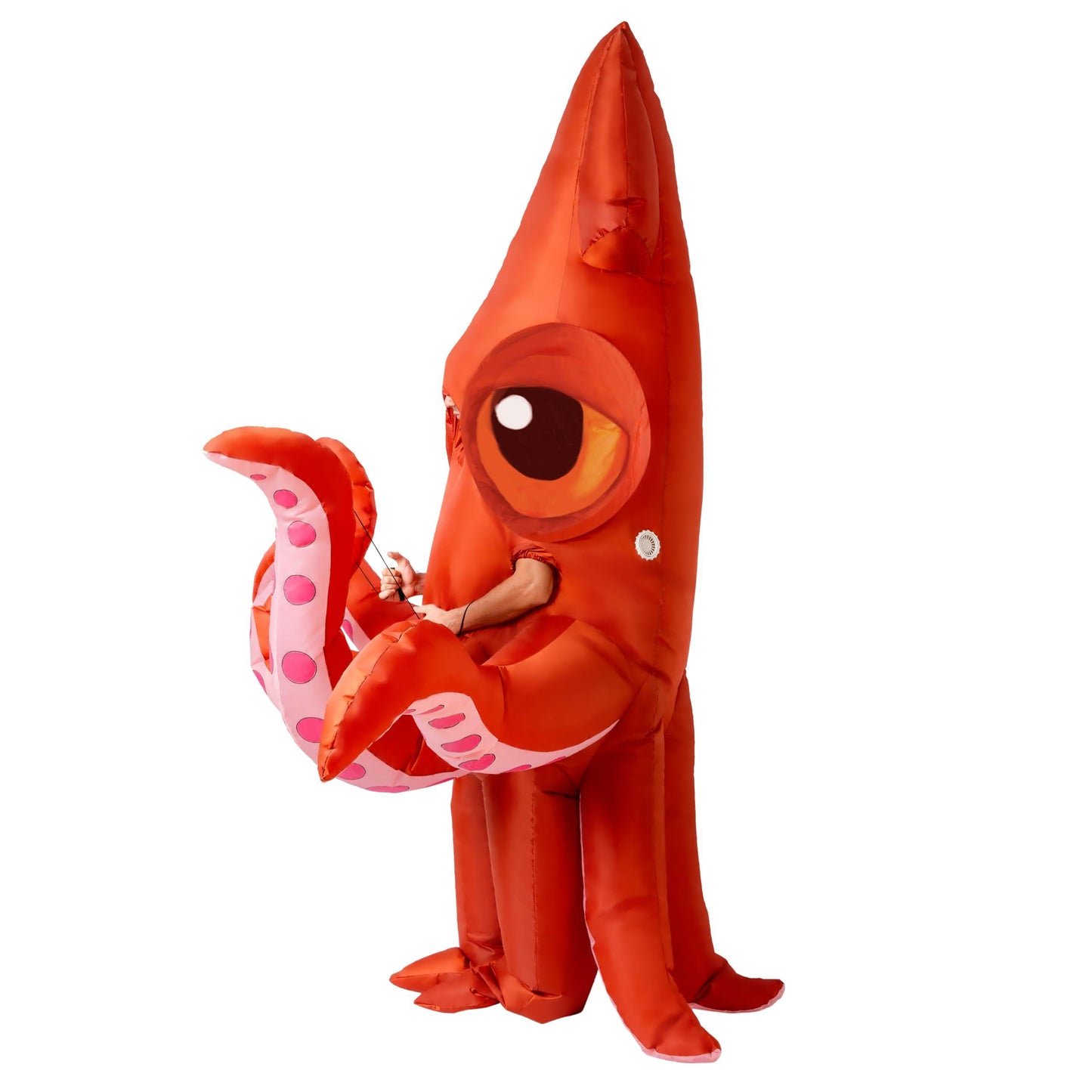 Spooktacular Creations Inflatable Costume Adult, Full Body Squid Air Blow-up Deluxe Halloween Costume, Red Ocean Animal Costume for Halloween Themed Parties - Adult Size - Law of Apparel