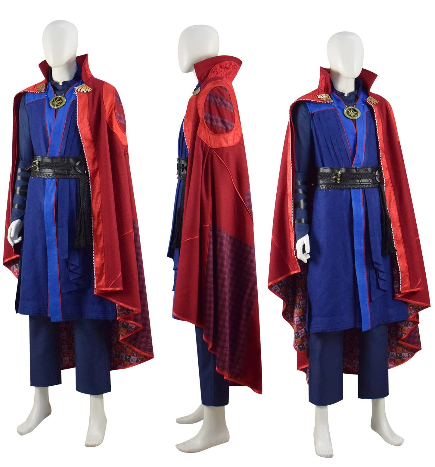 Multiverse of Madness Halloween Carnival Suit Cumberbatch Stephen Odd Cosplay Costume With Necklace (Large, Stephen Men Size)
