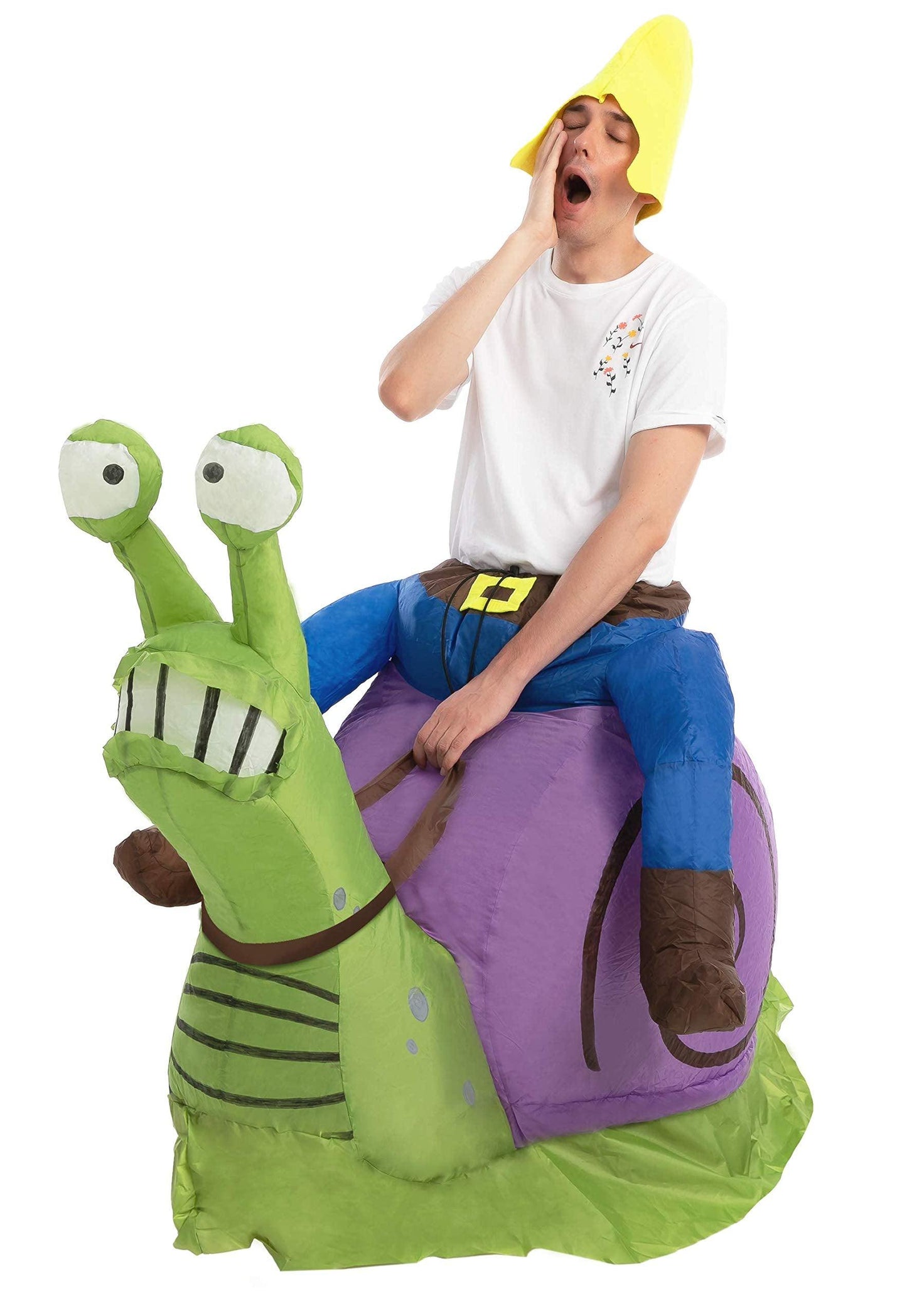 Spooktacular Creations Halloween Inflatable Costume Gnome Ride On Snail Costume, Animal Blow Up Costume for Halloween Dress Up Parties - Adult Unisex One Size - Law of Apparel