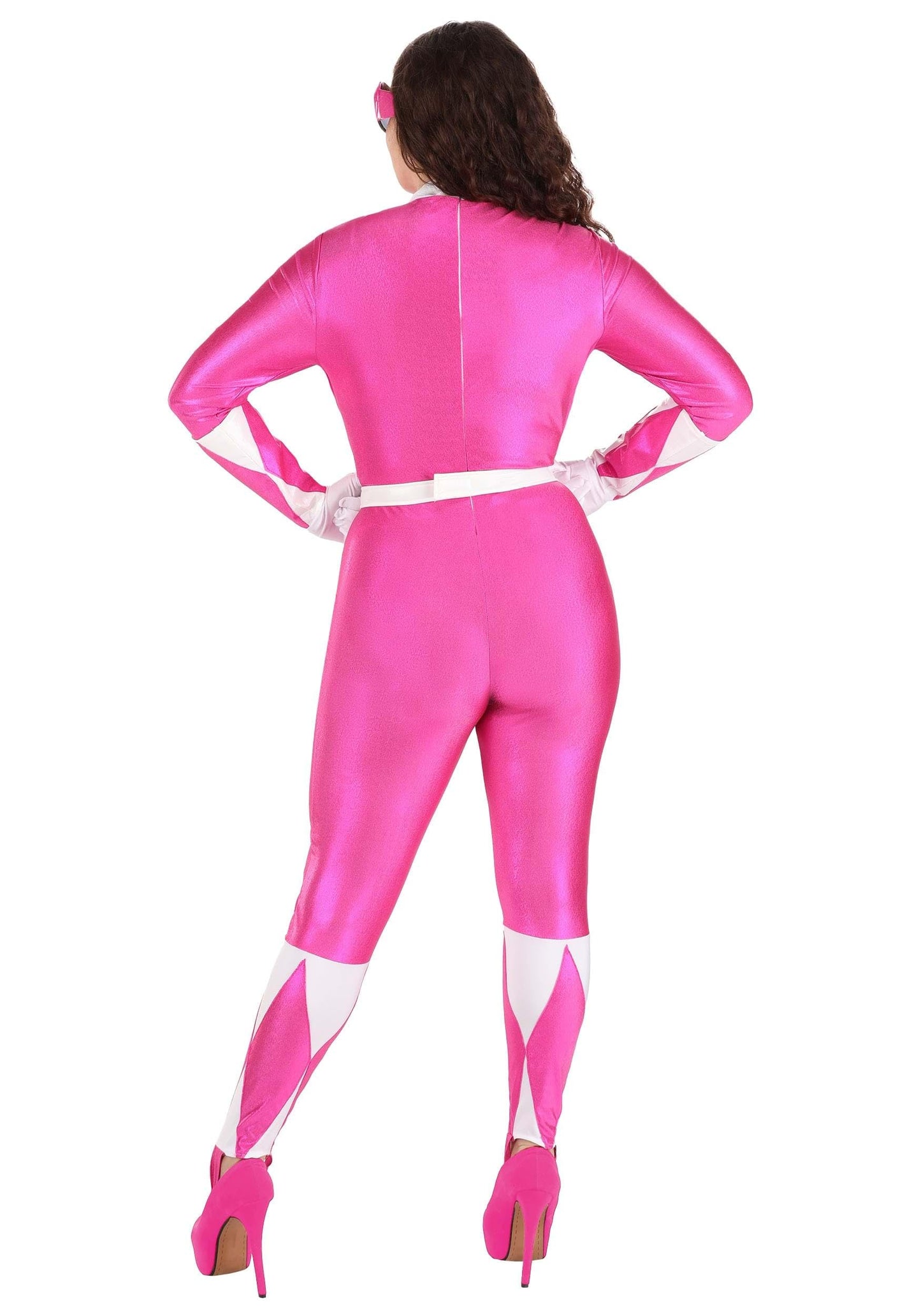 Disguise womens Pink Ranger Adult Sized Costumes, Pink/White, Medium 8-10 US