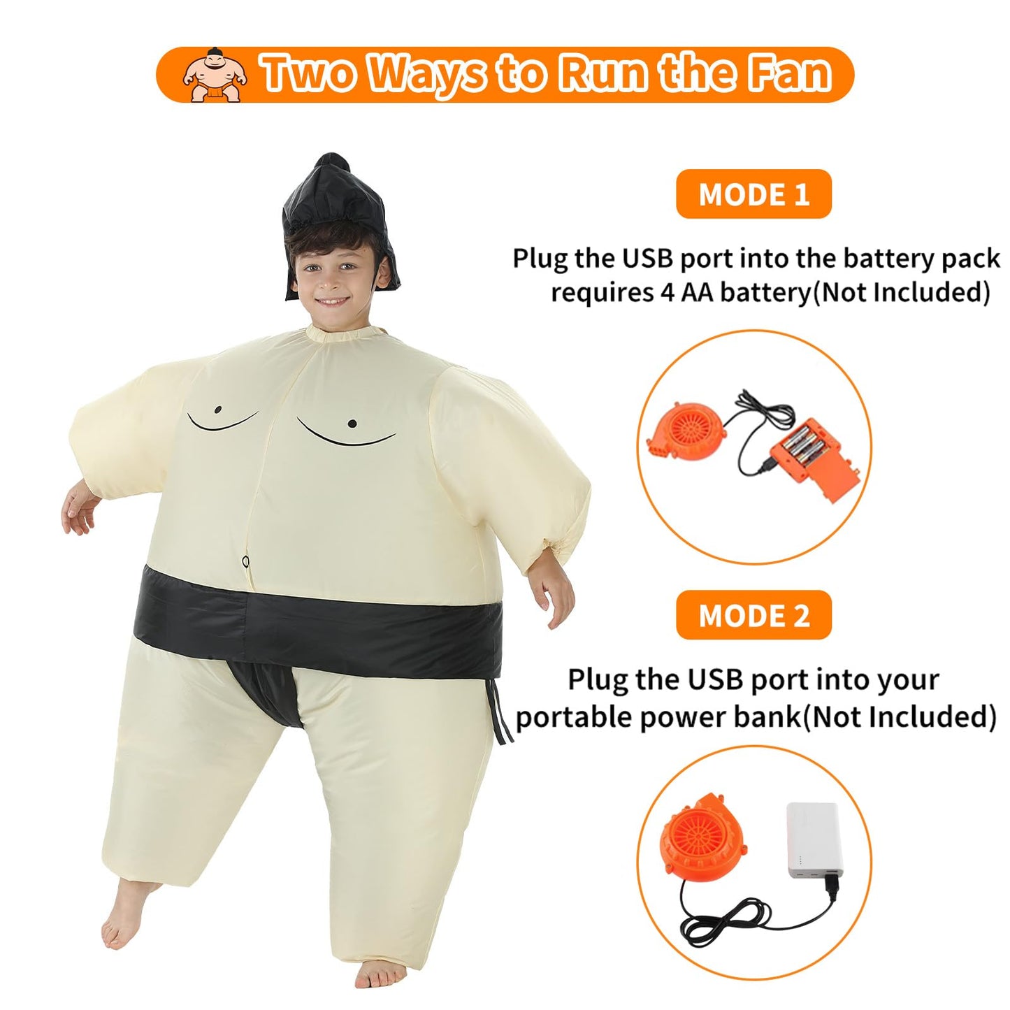 TOLOCO Inflatable Costume for Kids Sumo Wrestler Inflatable Costume, Sumo Costume, Inflatable Halloween Costumes, Blow up Costume Kids Inflatable Costumes