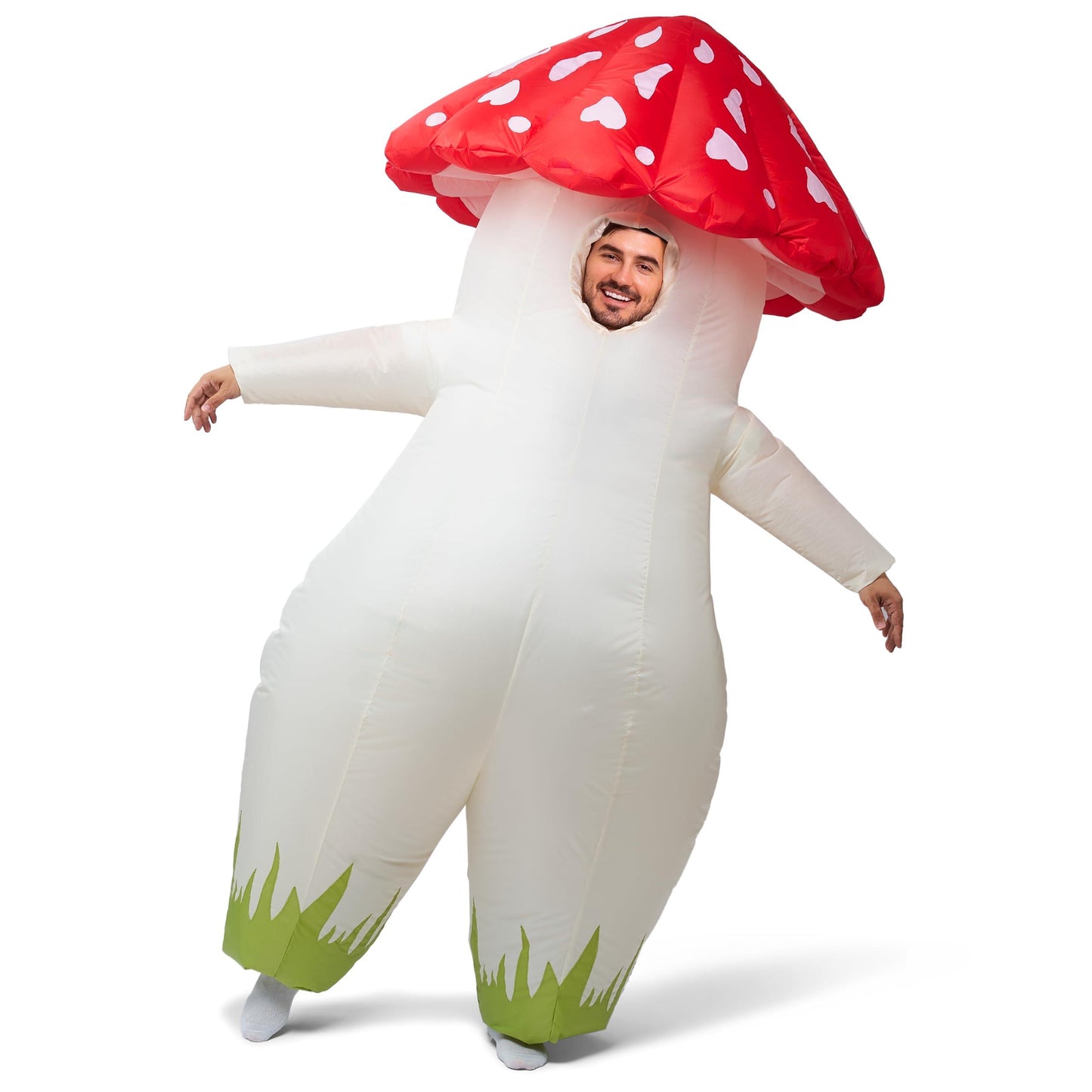 Spooktacular Creations Adult Inflatable Costume Full Body Mushroom Air Blow-up Deluxe Halloween Costume - Law of Apparel