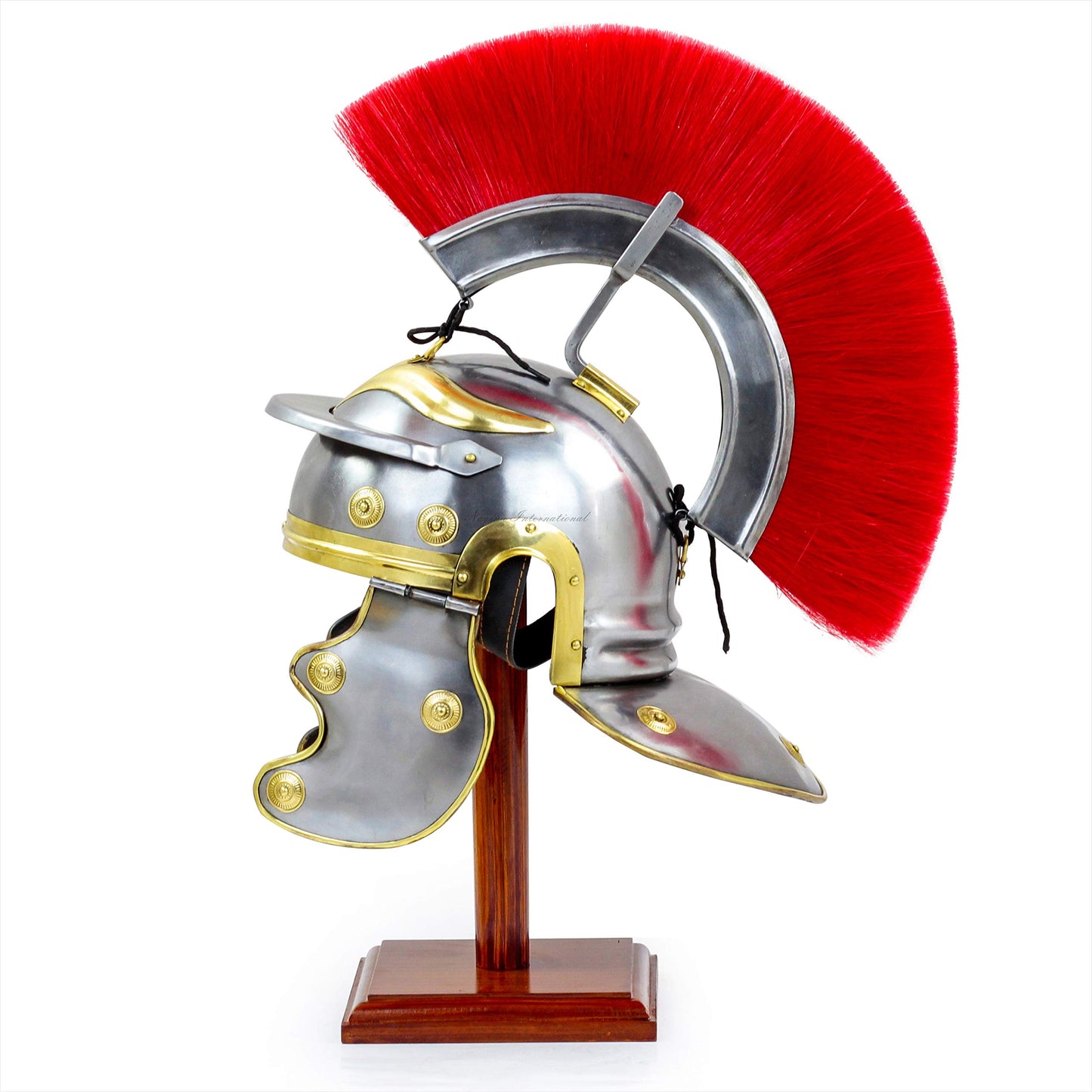 Medieval Century Red Crest Roman Centurion Gallic Smiths Helmet for Gladiators Warriors for LARPERS