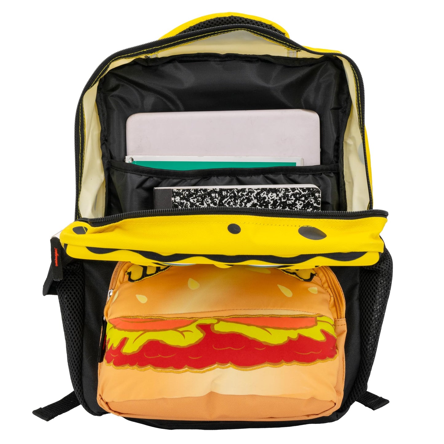 AI ACCESSORY INNOVATIONS Sponge Bob Square Pants Backpack, 3D Big Face SpongeBob Girls & Boys School Bag 16”