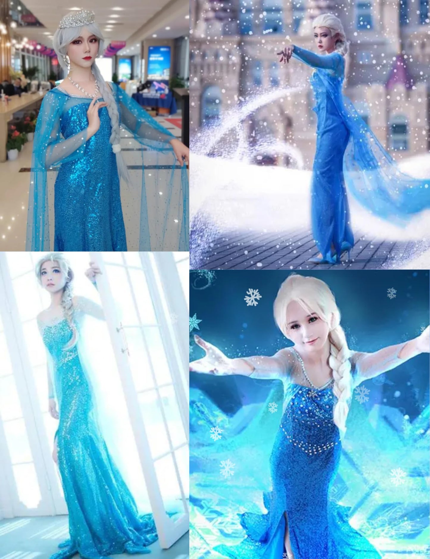 Ainiel Women Princess Dress Costume Adult Fancy Party Role Play Outfits Halloween Cosplay(Blue, Medium)