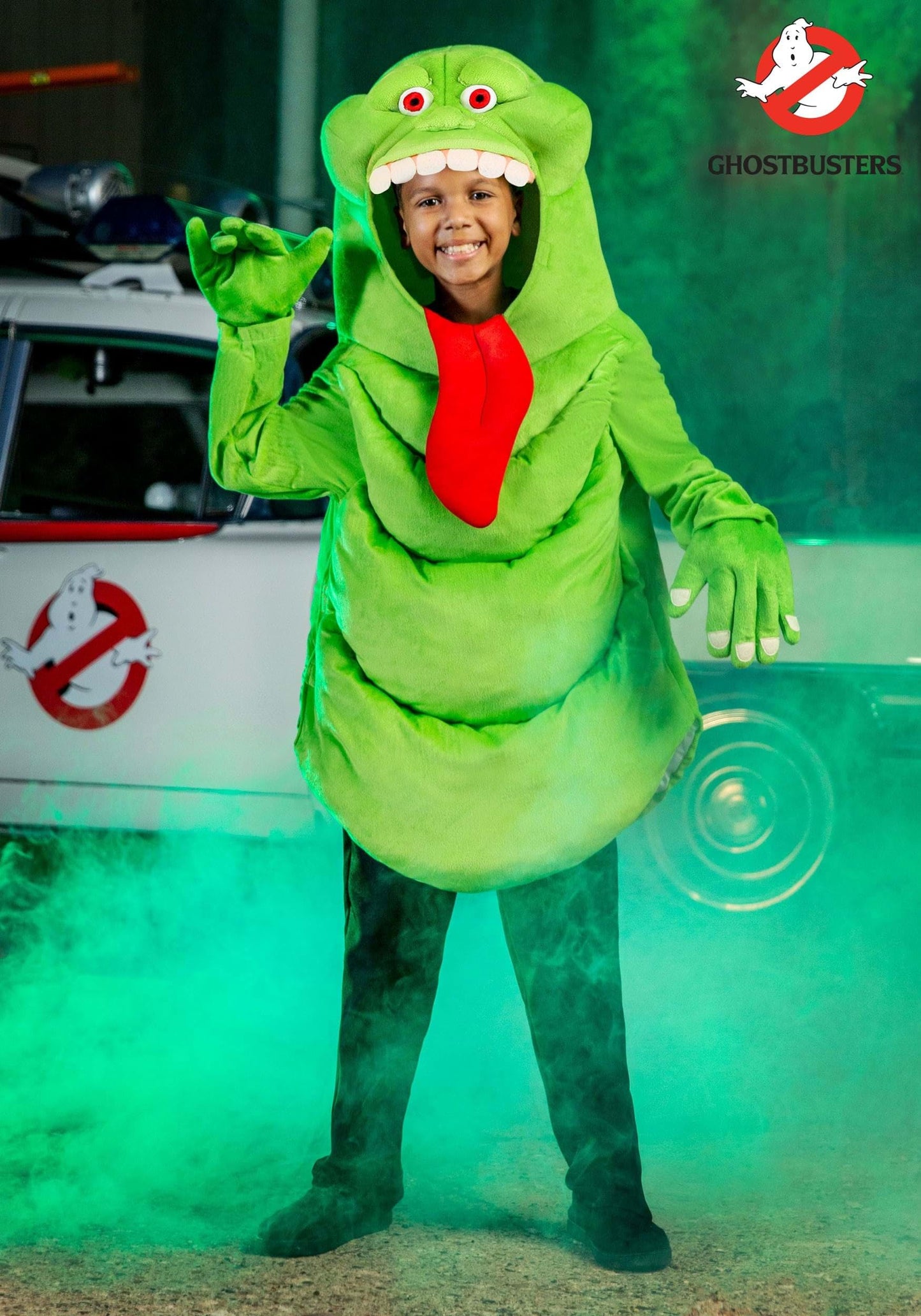 Fun Costumes Ghostbusters Kids Slimer Costume Unisex, Slimey Ghost Halloween Outfit for boys & girls Medium