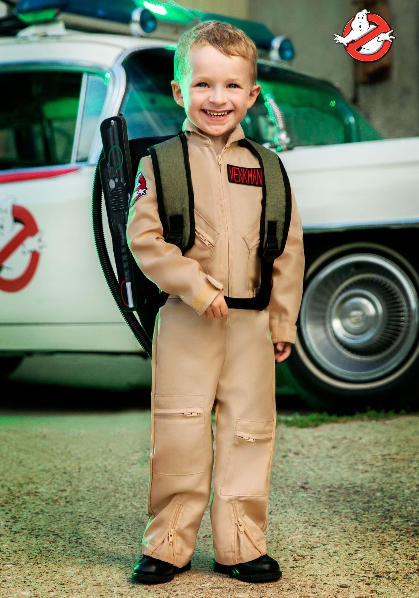 Fun Costumes Ghostbusters Costume with Proton Pack Accessory for Toddlers, Ghostbusters Jumpsuit, Ghost Hunter for Halloween 4T