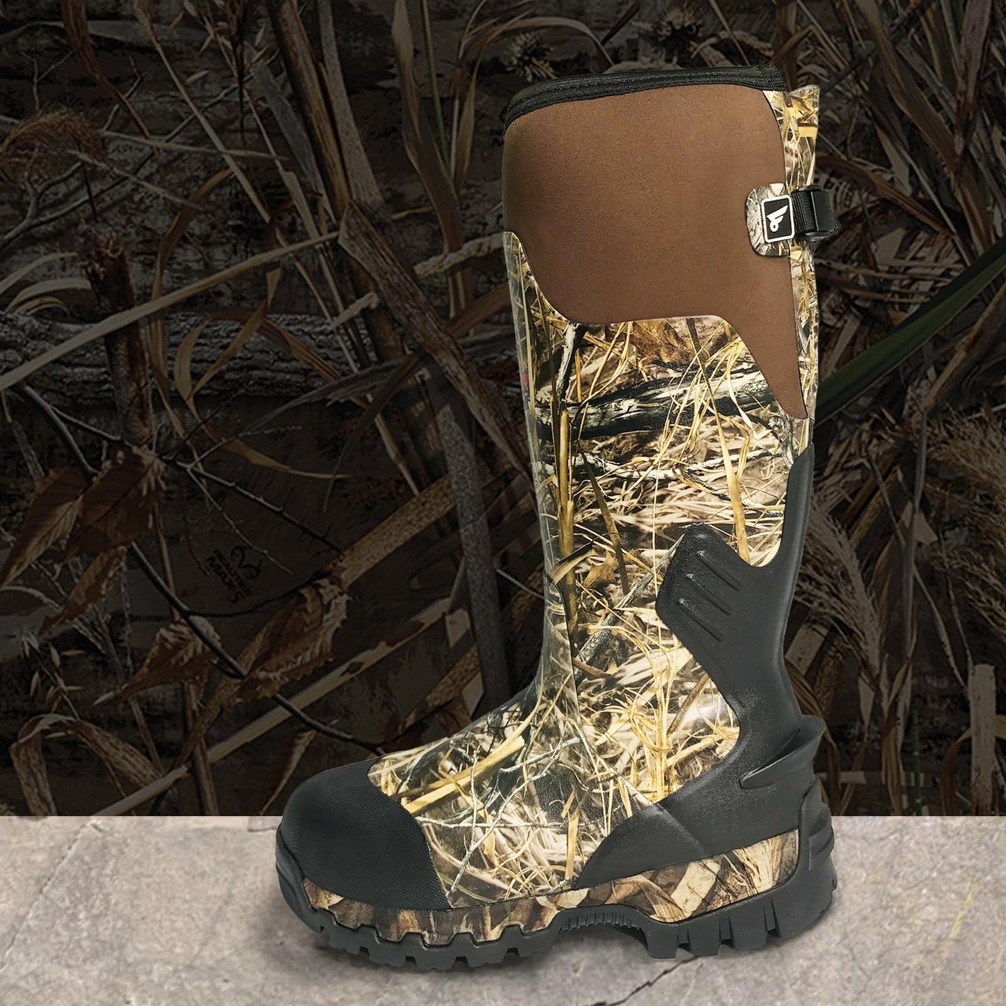 8 Fans Rubber Hunting Boots with 1000G Thinsulate Insulation,Next Camo Waterproof Rubber Mud Muck Boots with 5mm Neoprene for Men Size13