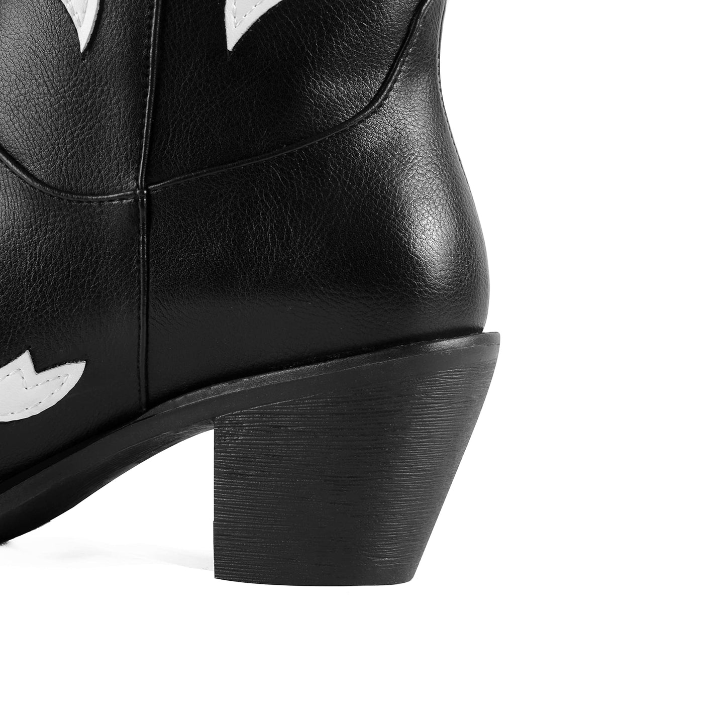 ANN CREEK Women's 'Claremont' Sexy Cowboy Boots Knee-high Black White Patchwork Dressy Cowgirl Mid Calf Boots, White/Black, 7 UK