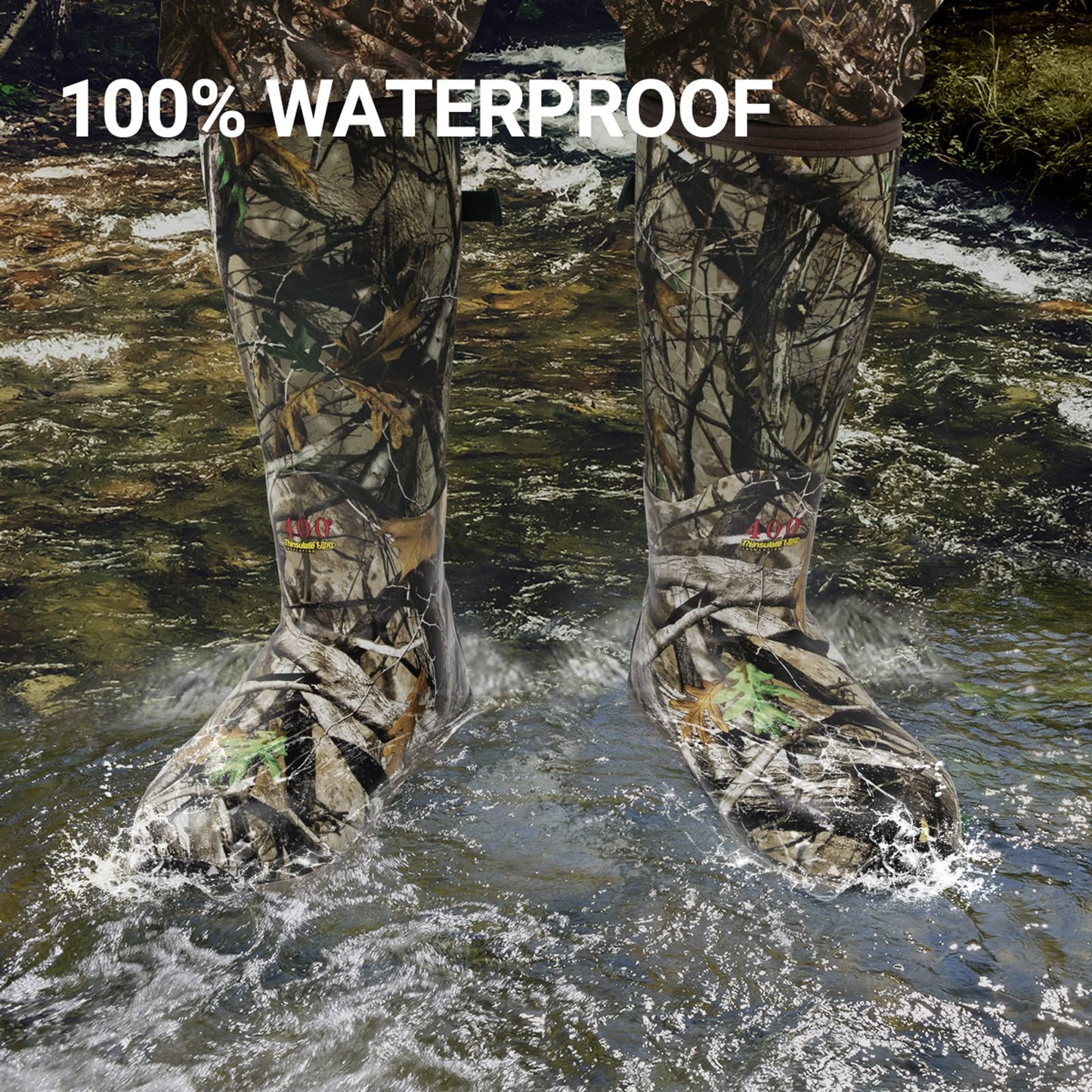 Obcursco 400g Insulation Rubber Hunting Boots for Men, Insulated Waterproof 6mm Neoprene Boot for Hunting (Camo, 11)