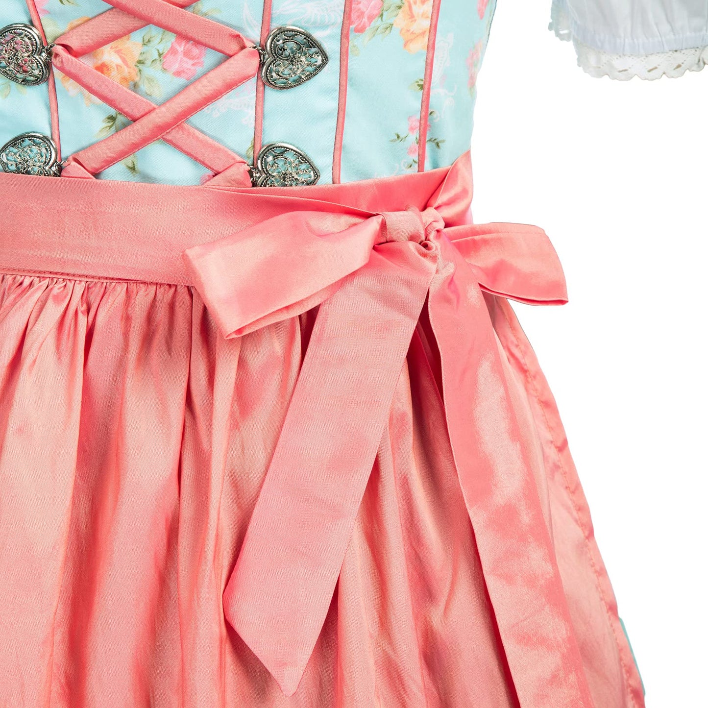 Scarlet Darkness Women's German Dirndl Dress Traditional Bavarian Oktoberfest Costumes Pink and Blue S