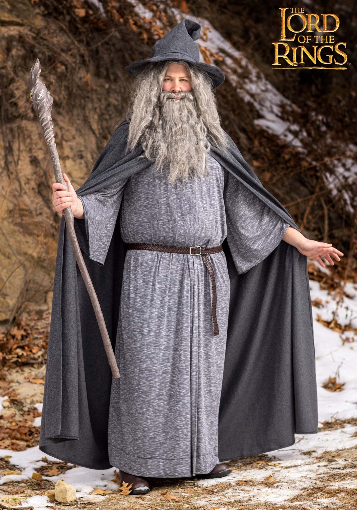 Fun Costumes Plus Size Lord of the Rings Gandalf, for Men, LOTR Dress-Up Robe for Wizard Cosplay, Fantasy & Halloween 2X