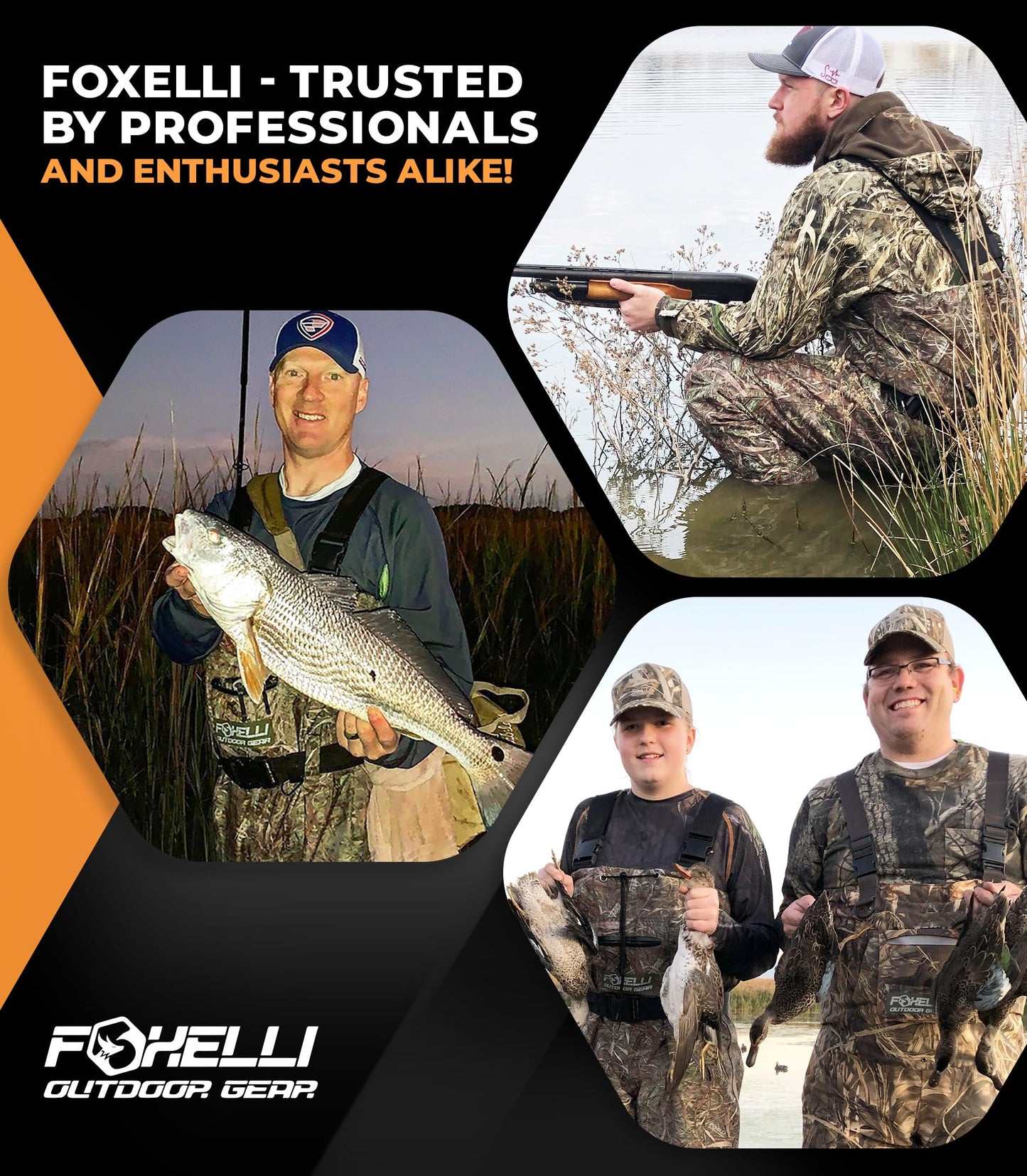 Foxelli Chest Waders – Camo Hunting Fishing Waders for Men and Women with Boots, 2-ply Nylon/PVC Waterproof Bootfoot Waders