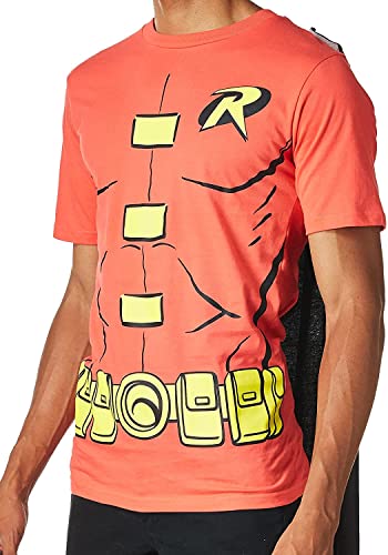 Rubie's mens Dc Comics Men's Robin T-shirt With Cape and Mask Costume Top, Red, Extra-Large US