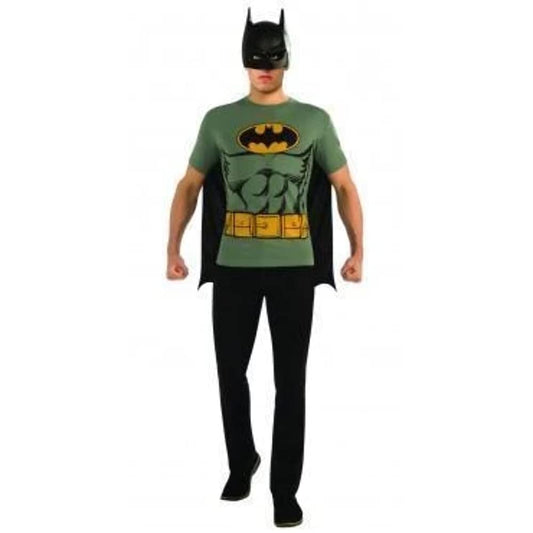 Rubie's Men's Dc Comics Batman T-shirt With Cape and Mask, Multi-colored, Medium US