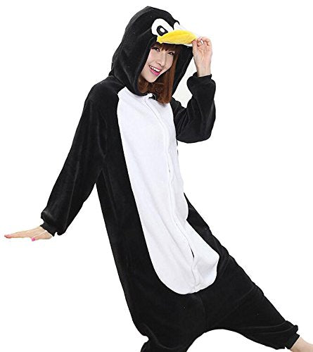 Adrinfly Unisex Penguin Onesies Adult One Piece Animal Pajamas Cosplay Costume, X-Large